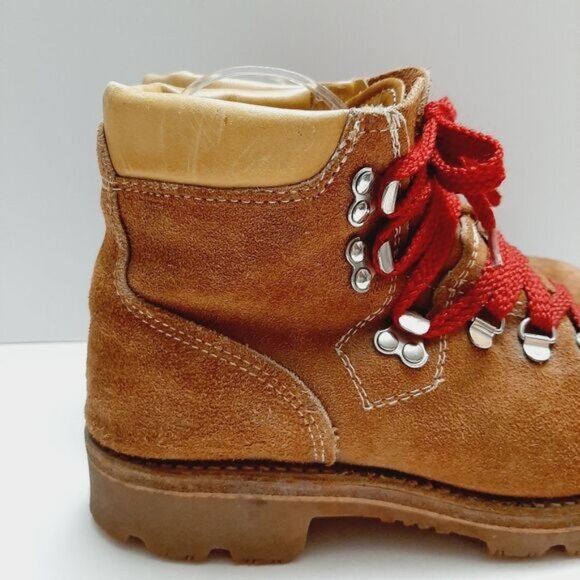 THE GORILLA SHOE \ Vibram Sole Suede Leather Hiking Lace-Up Boots Tan Brown 6.5 - Picture 3 of 15